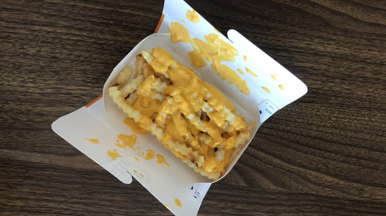 Order of French fries with cheese from White Castle.