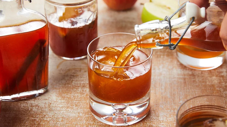 Pouring a glass of Moonshine