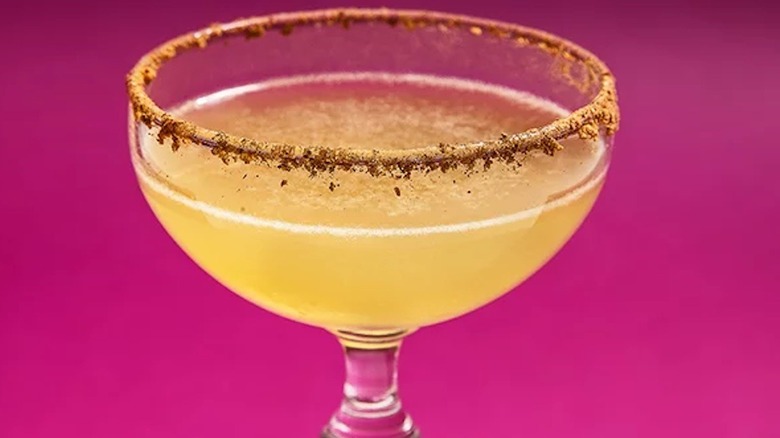 Sidecar cocktail with sugared rim