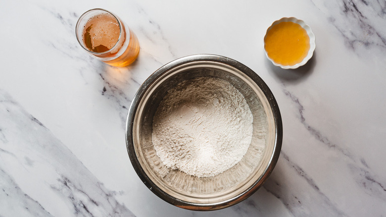 Ingredients for honey beer bread