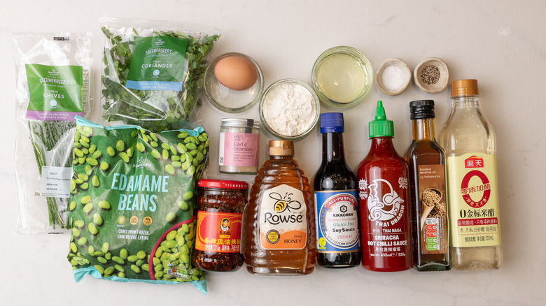 edamame fritters with dipping sauce ingredients