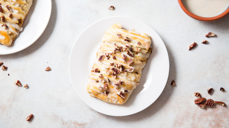 pecan braid pastry on table