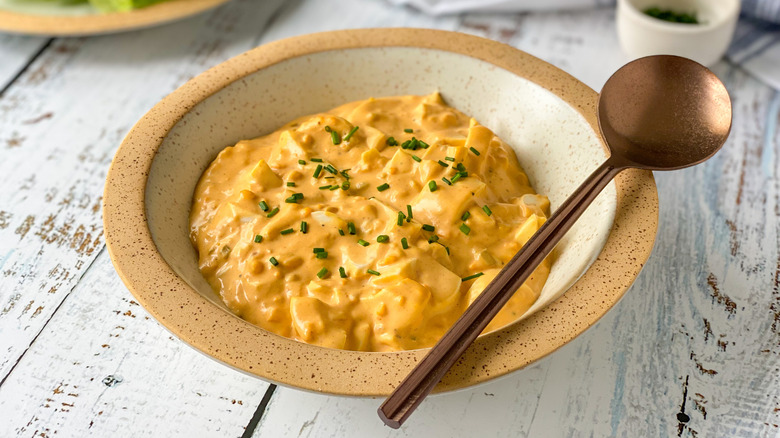 bowl of deviled egg salad