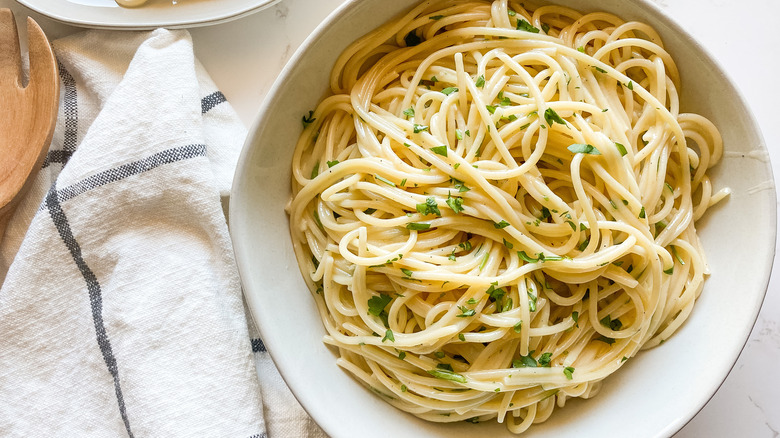 creamy Garlic Butter Noodles in a bowl