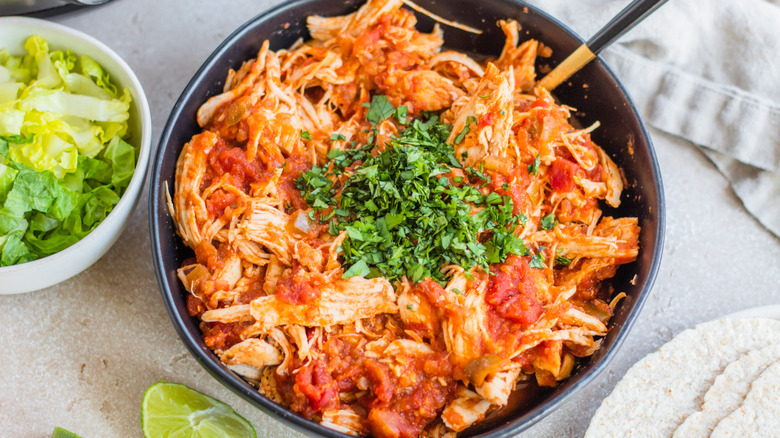 salsa chicken in a bowl