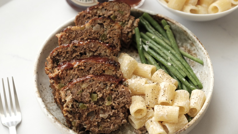 southern meatloaf on plate