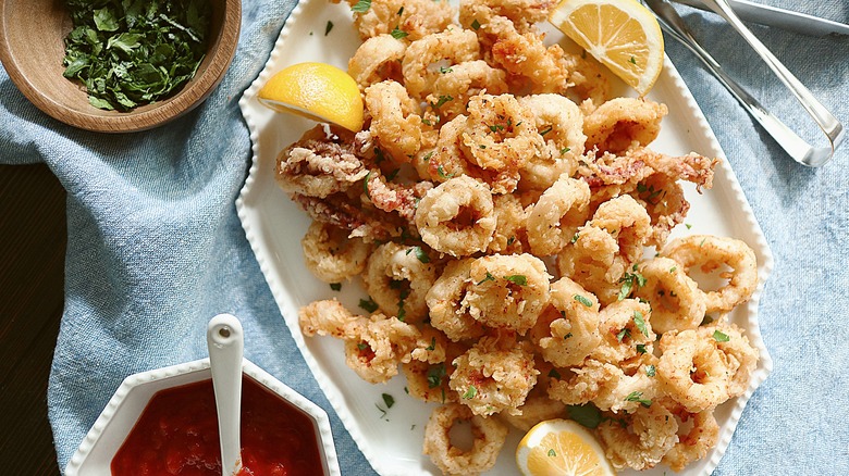calamari with lemon and marinara