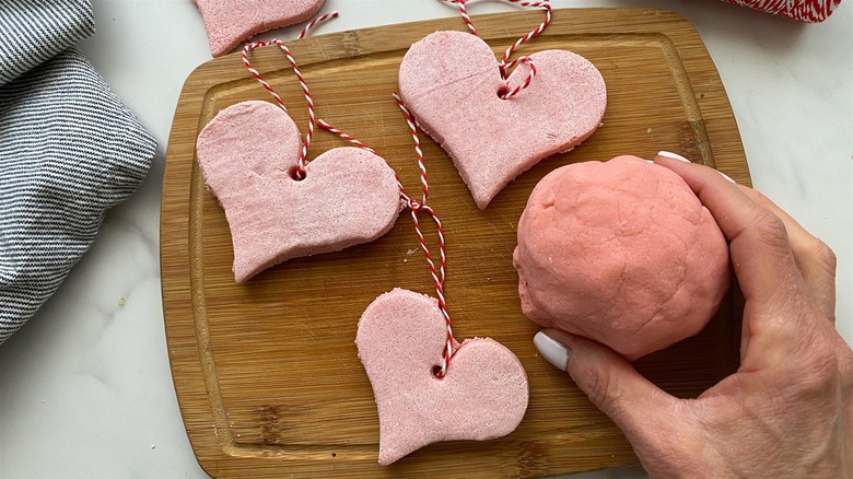 heart-shaped dried ornaments