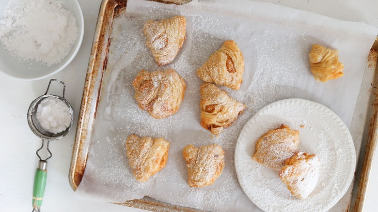 pan of lobster tail pastries