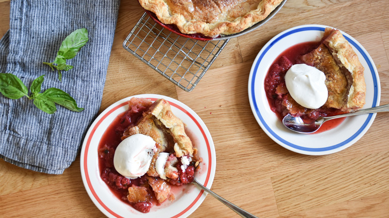 homemade strawberry basil pie
