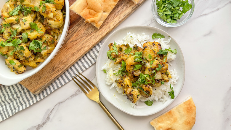 banana curry over rice