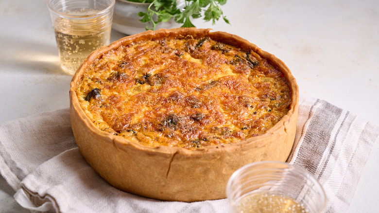 chorizo quiche on table