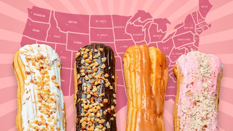 U.S. map with eclairs