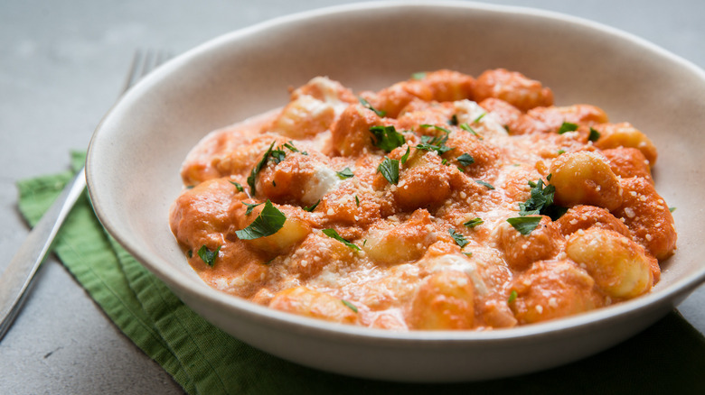 gnocchi alla vodka in bowl
