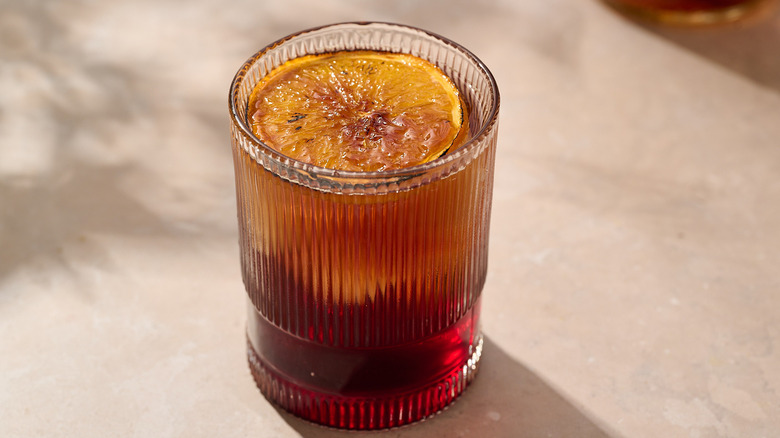 brandy old fashioned on a table