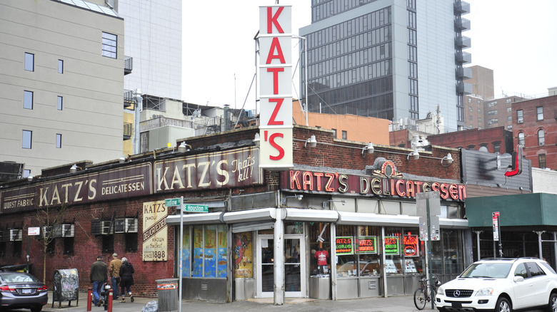 Exterior of Katz's Deli in New York City