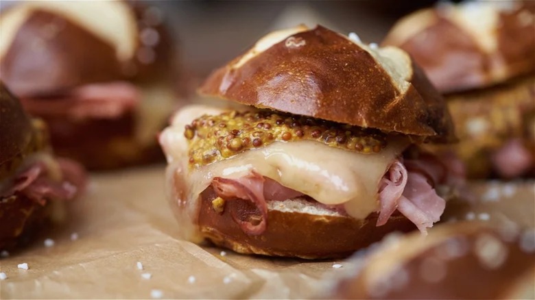 Baked ham and swiss cheese slliders