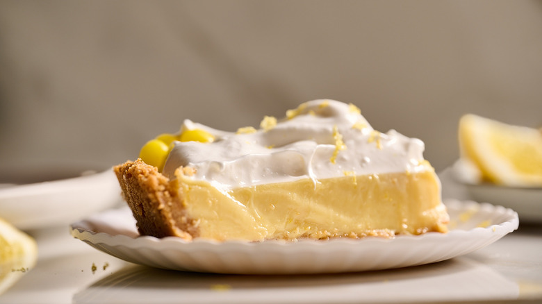 lemon drop pie martini on a plate