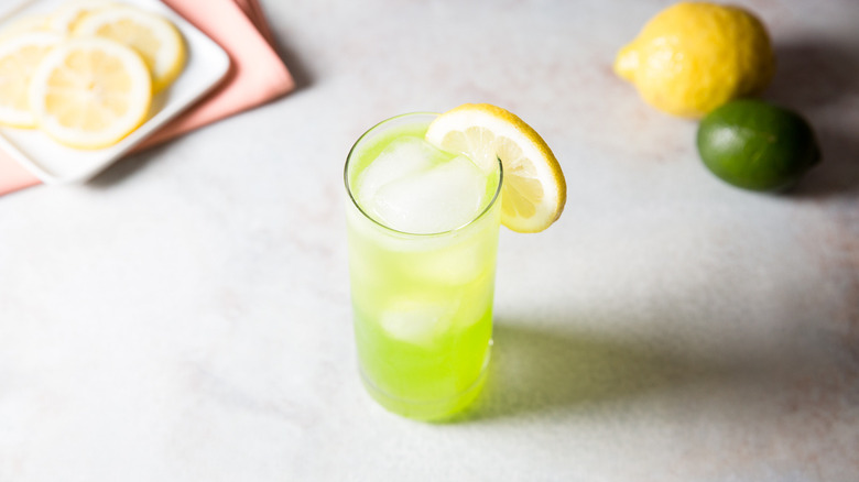 midori sour served on table