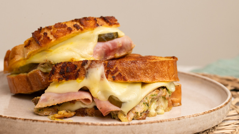 Cuban-style grilled cheese sandwich
