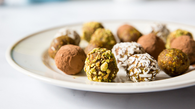 date nut bites on plate