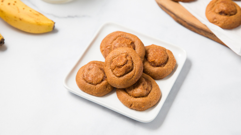 peanut butter cookies on table