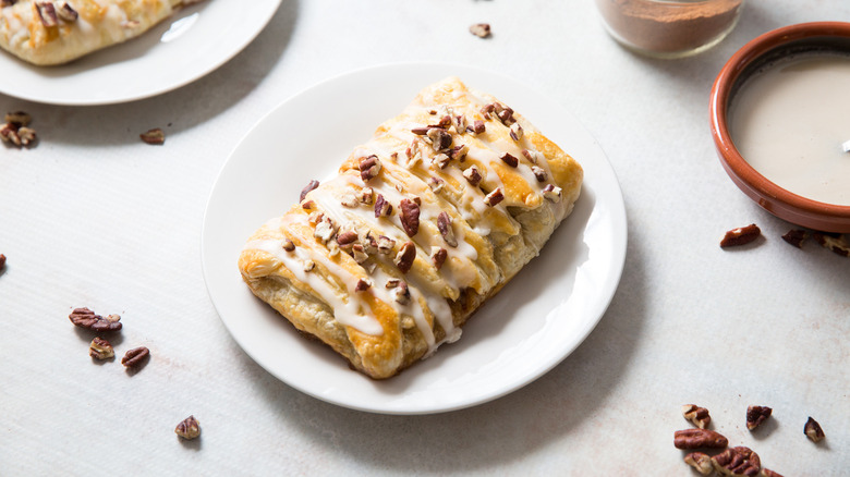 pecan braid pastry on table