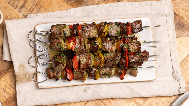 steak kabobs with garlic butter