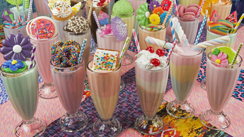 Milkshakes in traditional glasses
