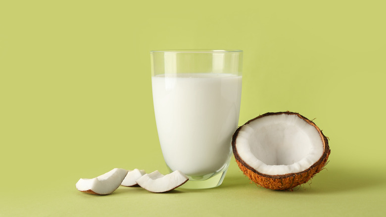 Coconut milk in a glass