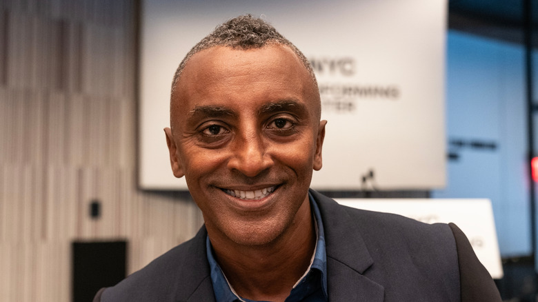 Marcus Samuelsson smiling at event
