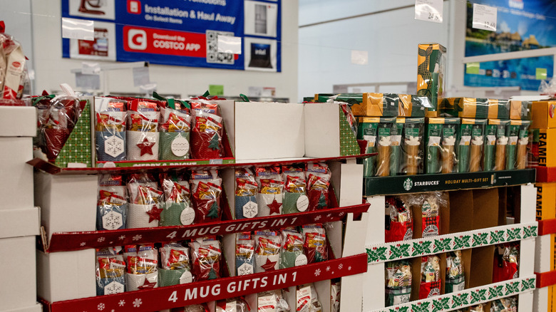 Costco with holiday-season items