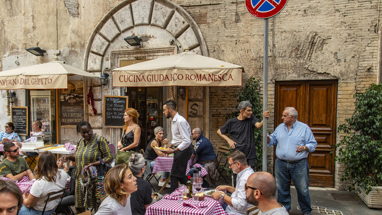 People dining at a restaurant in Rome