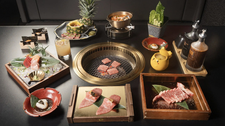 a table filled with food at Chubby Cattle Shabu in Philadelphia