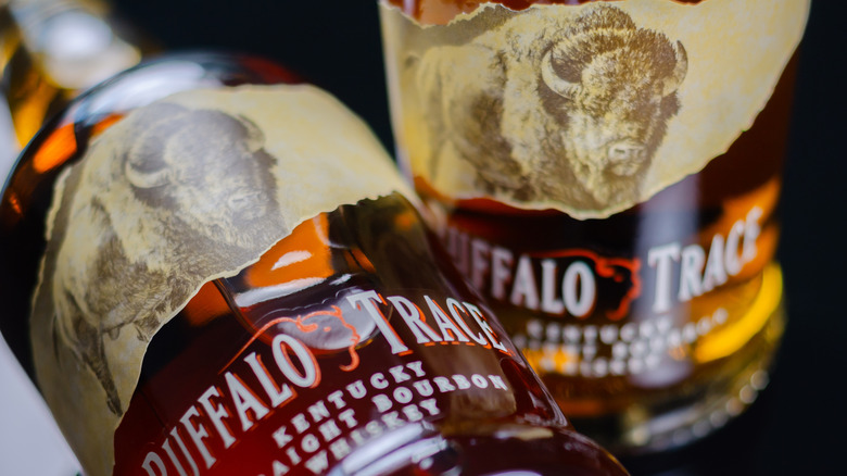 two bottles of Buffalo Trace bourbon