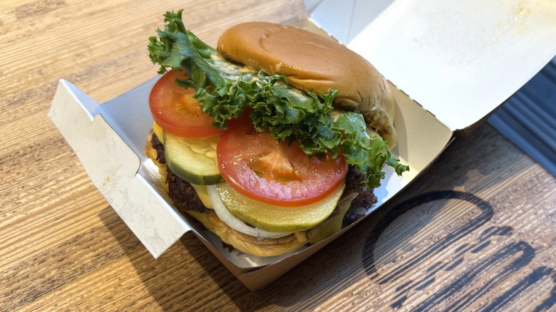 Shake Shack's Big Shack burger on a table