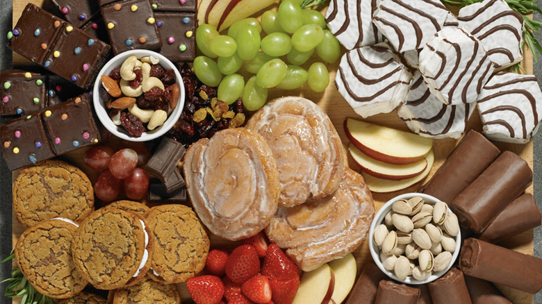 selection of Little Debbie snacks with fruits and nuts