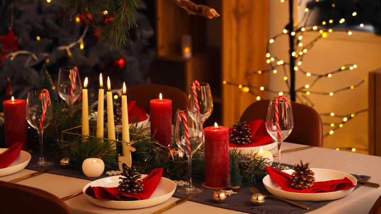 Christmas dinner table