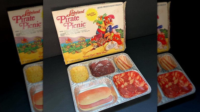 Libbyland Pirate Picnic Meal with box against dark background mirrored image