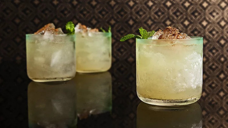 Glasses of spiced Mai Tai