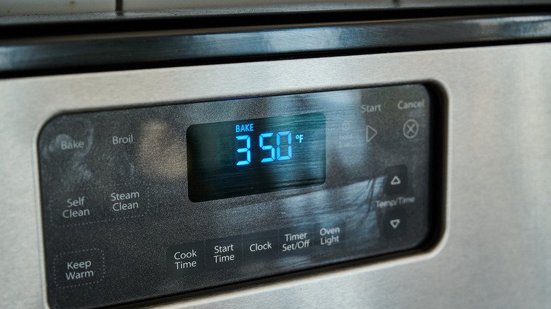 preheating the oven to 350 F