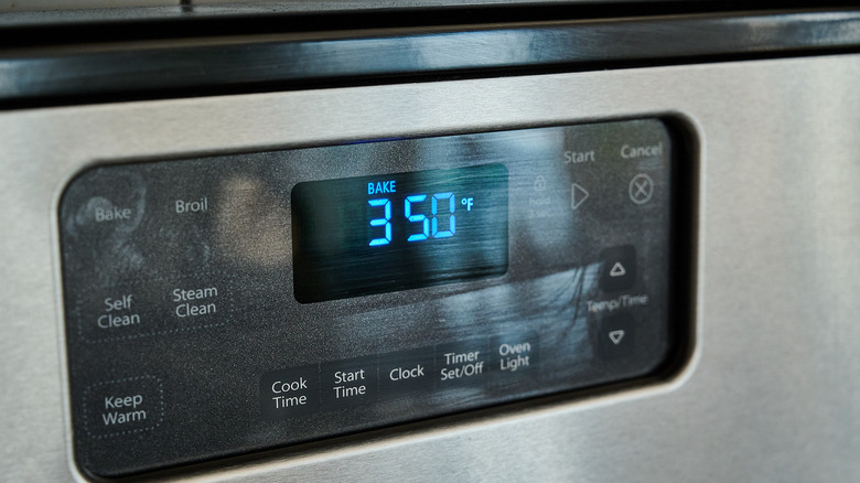 preheating the oven to 350 F