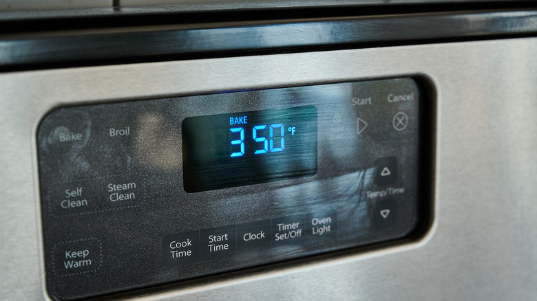 preheating the oven to 350 F