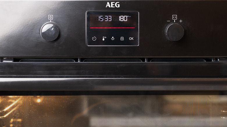 preheating an oven