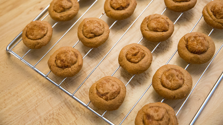 cookies cooling on wire rack