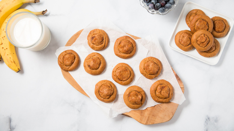 peanut butter cookies on table