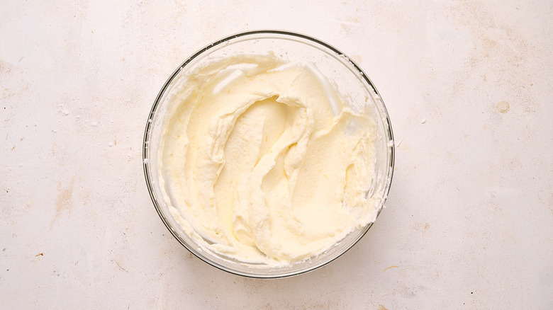 whipped cream folded into mascarpone