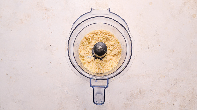 pulsed butter and flour in a food processor