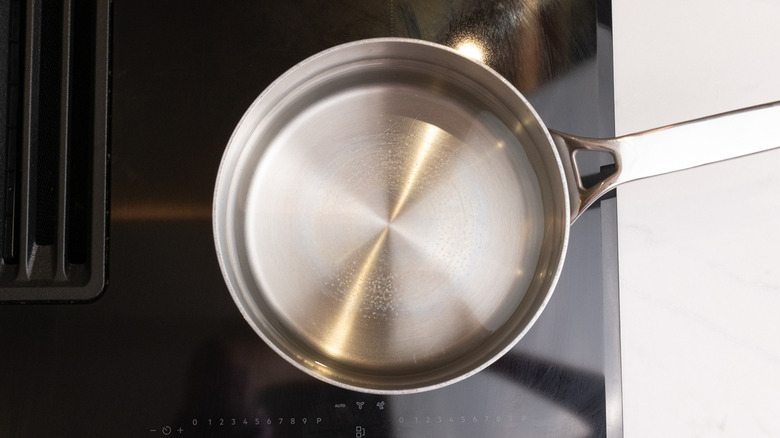 pan of water on hob