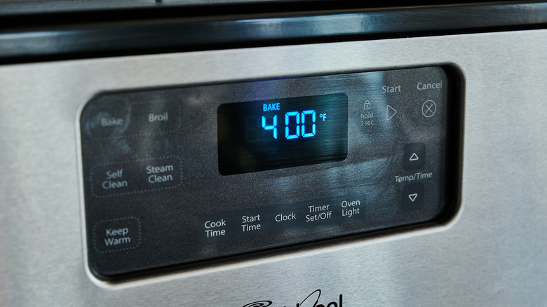 preheating the oven to 400 F